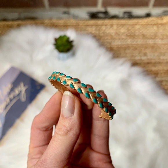 HP! LAST CHANCE! π₯Gold & Turquoise Hoops - Picture 4 of 6